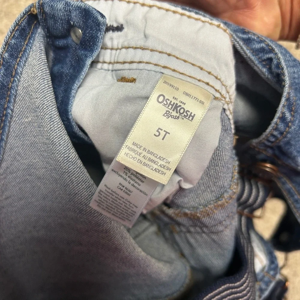 Oshkosh B'Gosh Denim Overalls Size Toddler 5T Adjustable Straps Unisex Boys Girl